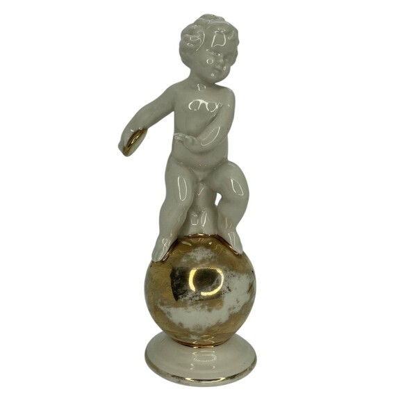 Vintage Discus Disc Throwing Figurine Baby Atlas Germany Statue Trophy Rare - Picture 8 of 14